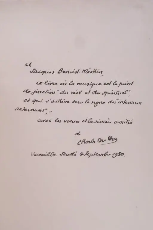DU BOS, Charles. Excerpts from a Diary, 1908–1928. Paris, Editions
