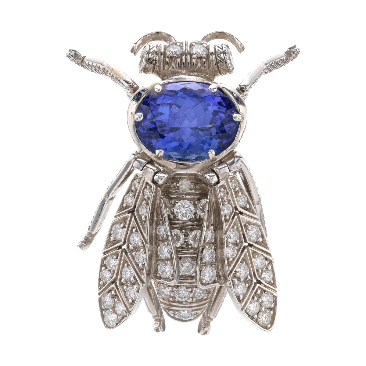 Sapphire and Diamond Brooch
