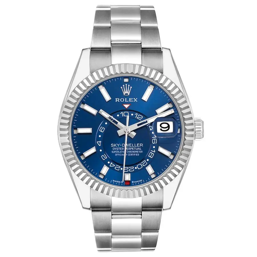 Sky-Dweller (Reference 336934). A 42mm stainless steel white gold