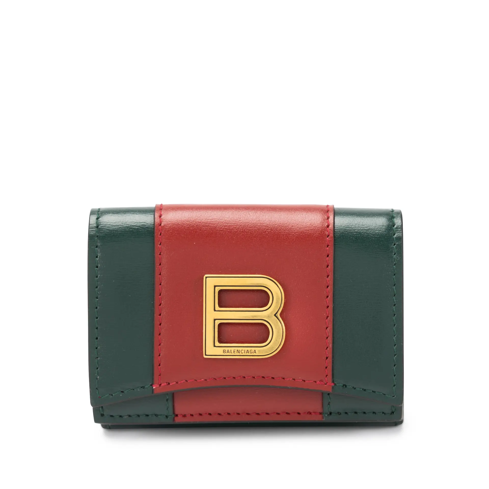 Green and Red Leather Card Case Gold Hardware, 2021