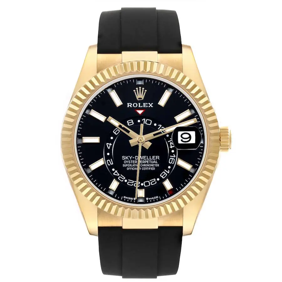 Sky-Dweller (Reference 336238). A 42mm yellow gold automatic wristwatch