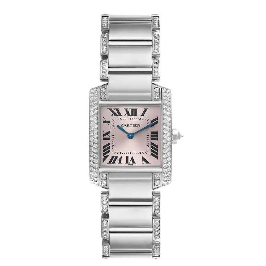 Tank Francaise Medium (Reference WE1014SC). A 30mm white gold diamond-set