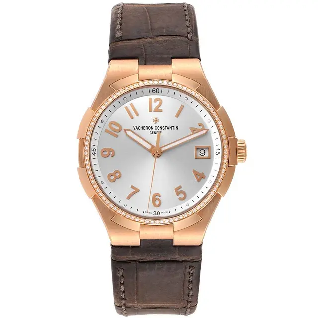 Overseas (Reference 47560/000R-9672). A 36mm rose gold diamond-set