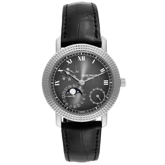 Calatrava Cortina (Reference 5057G-010). A 36.5mm white gold automatic