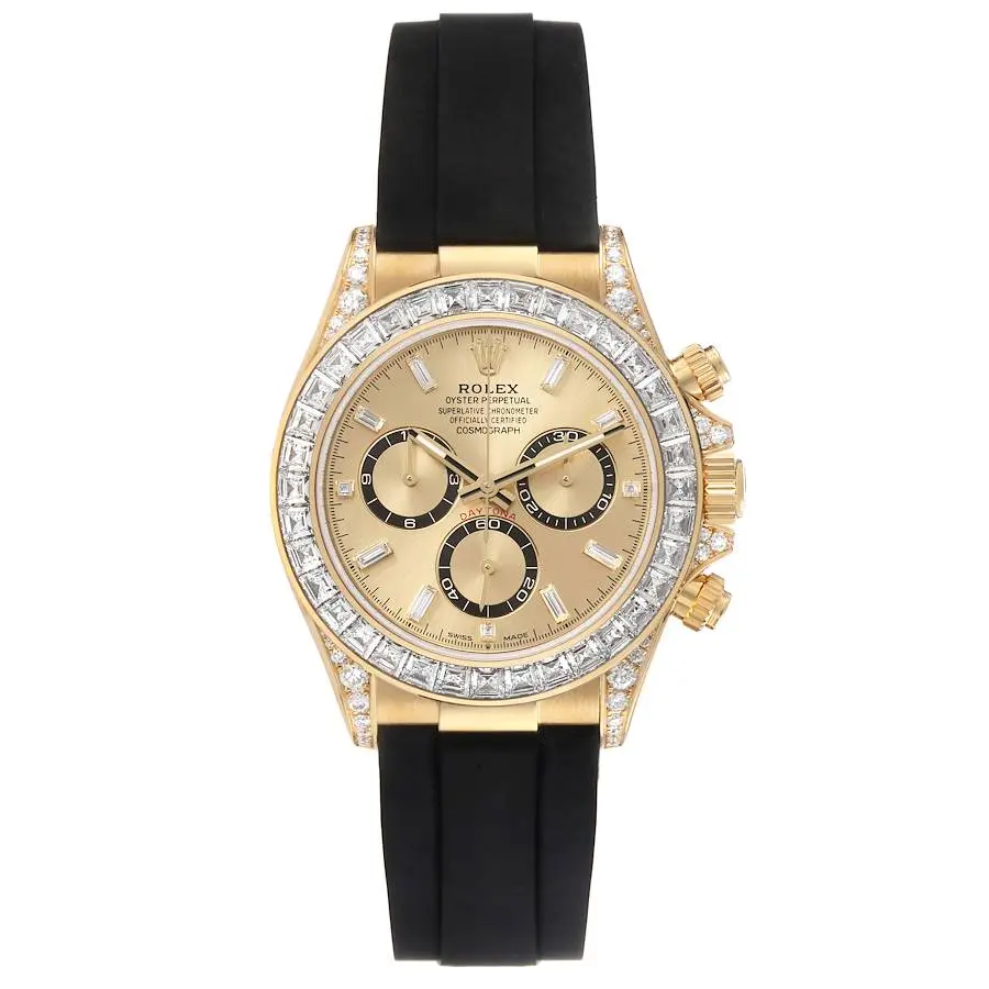 Cosmograph Daytona (Reference 126538TBR). A 40mm yellow gold diamond-set