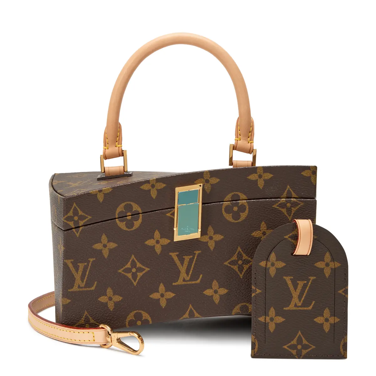 Brown Monogram Coated Canvas Iconoclasts Frank Gehry Twisted Box Gold