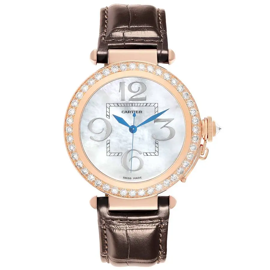 Pasha (Reference WJ124005). A 42mm rose gold diamond-set automatic wristwatch.