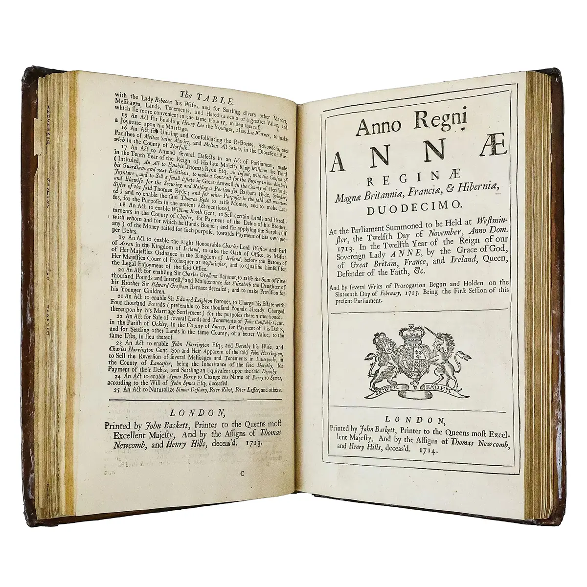 Thirty-Nine Acts of Parliament, Passed in the Twelfth Year of Queen