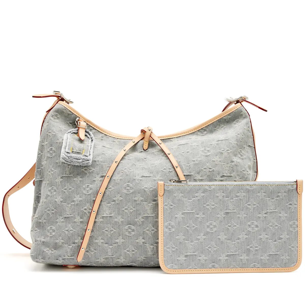 Washed Gray Monogram Denim Carryall MM Bag Gold Hardware, 2025