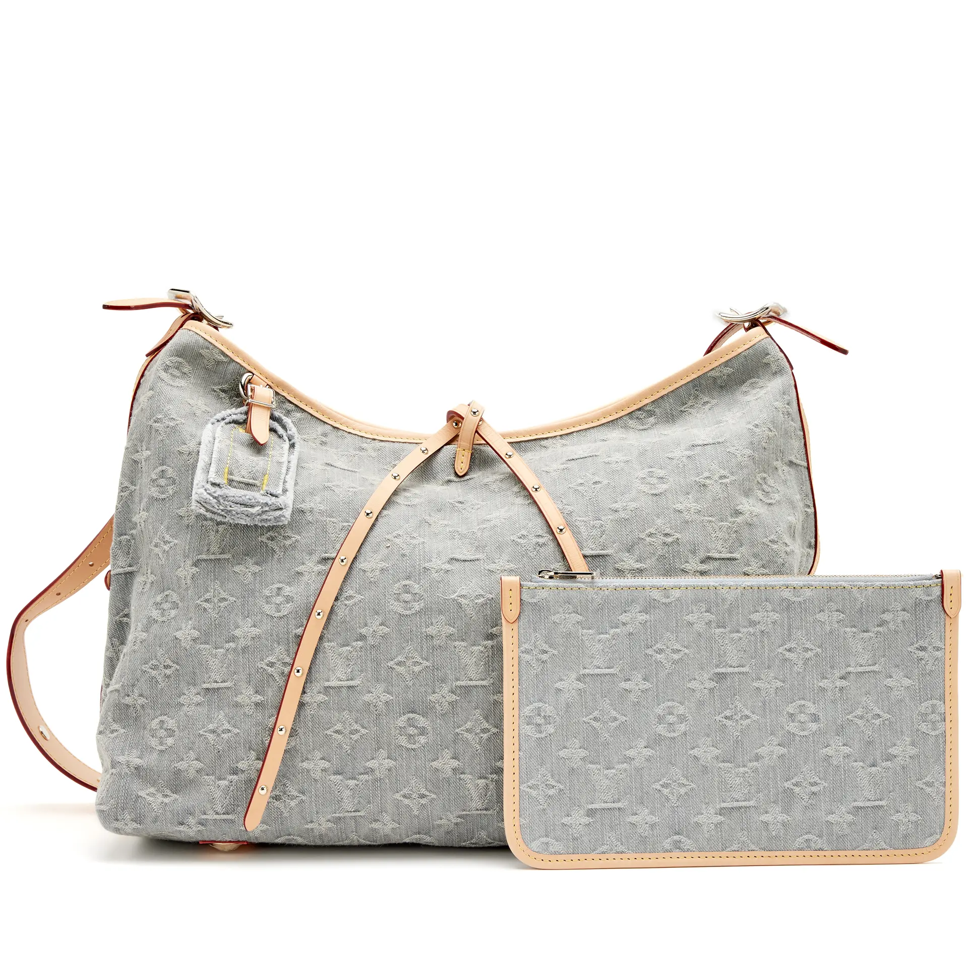 Washed Gray Monogram Denim Carryall MM Bag Gold Hardware, 2025
