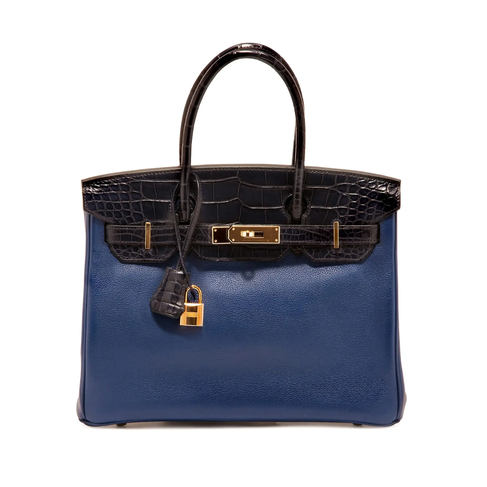 Bleu Saphir Novillo and Bleu Marine Matte Alligator Birkin Touch 30
