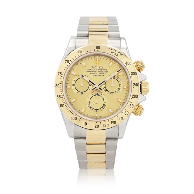 Daytona, reference 116523, stainless steel and yellow gold chronograph