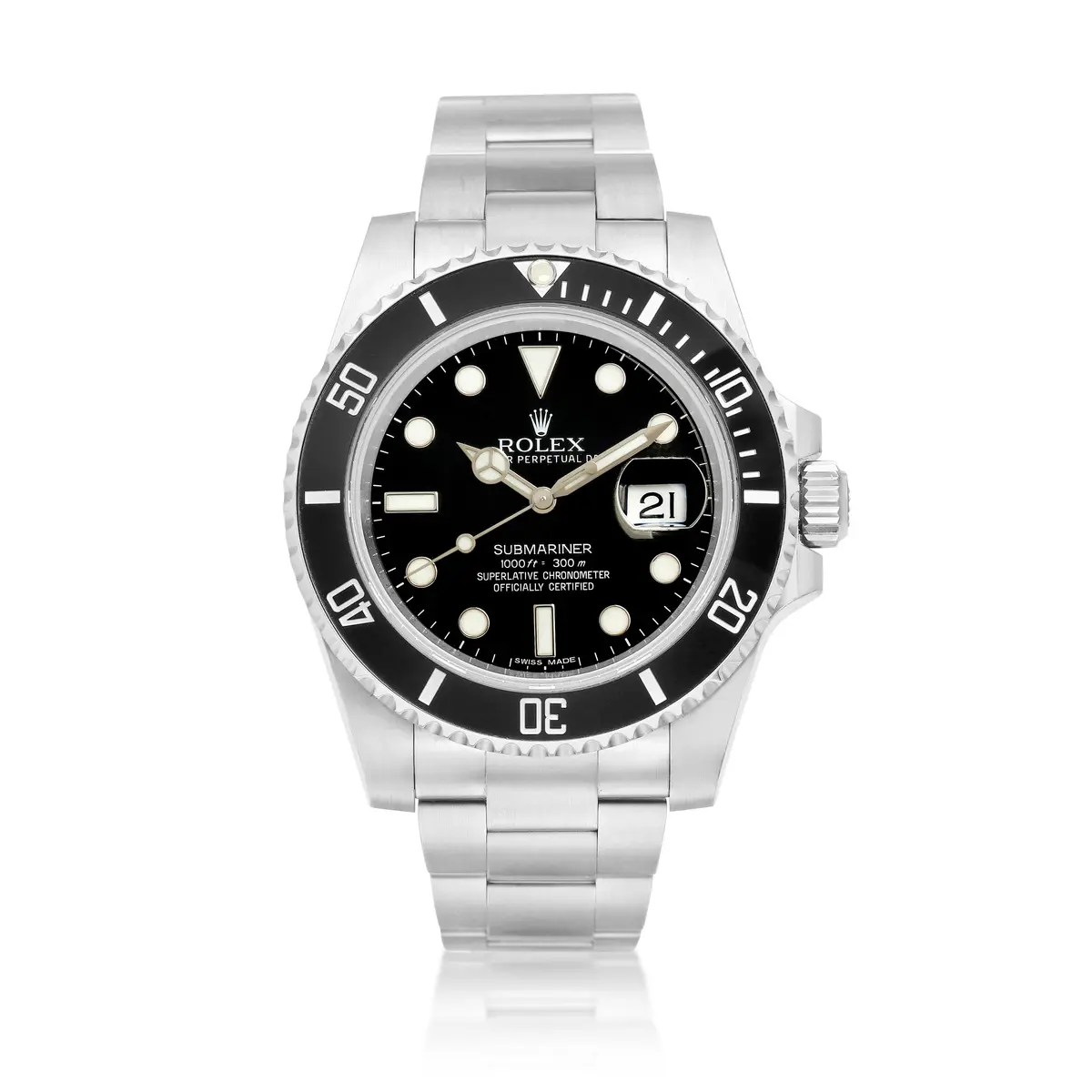 Submariner (Reference 116610LN). A stainless steel automatic wristwatch