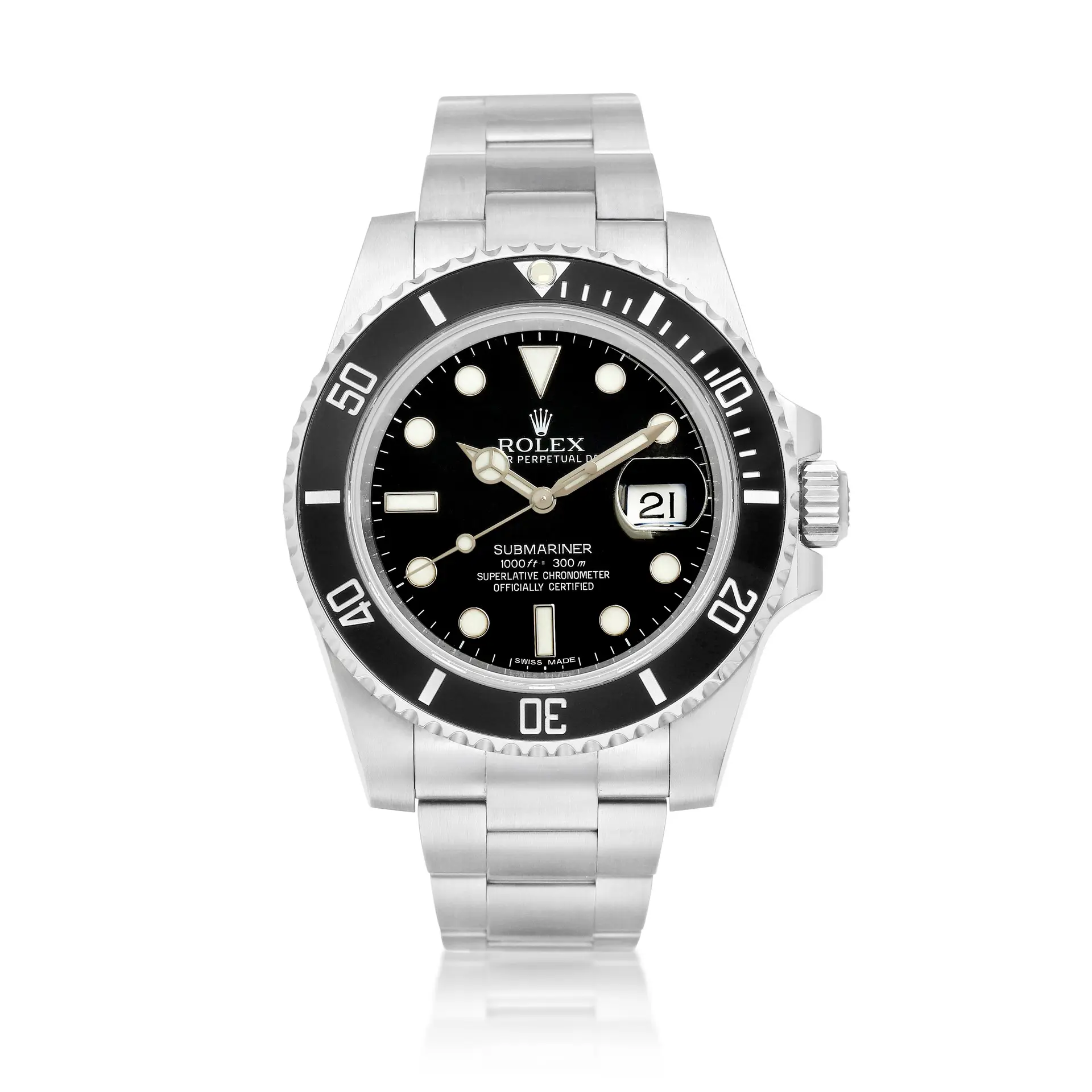 Submariner (Reference 116610LN). A stainless steel automatic wristwatch