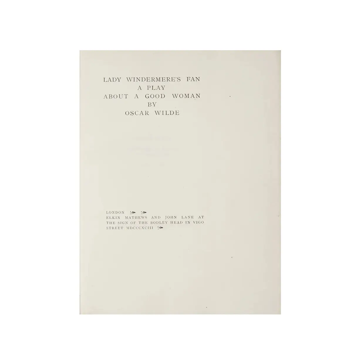 Lady Windermere's Fan | First Edition