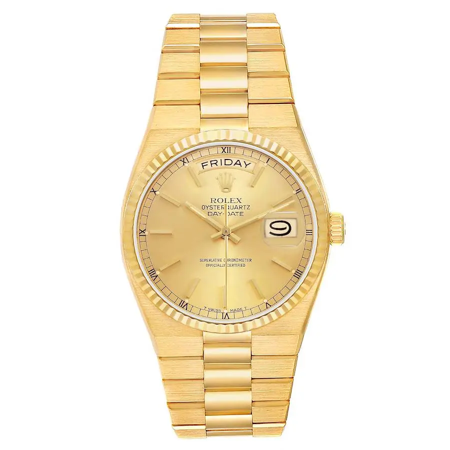 President Day-Date Oysterquartz (Reference 19018). A 36mm yellow gold