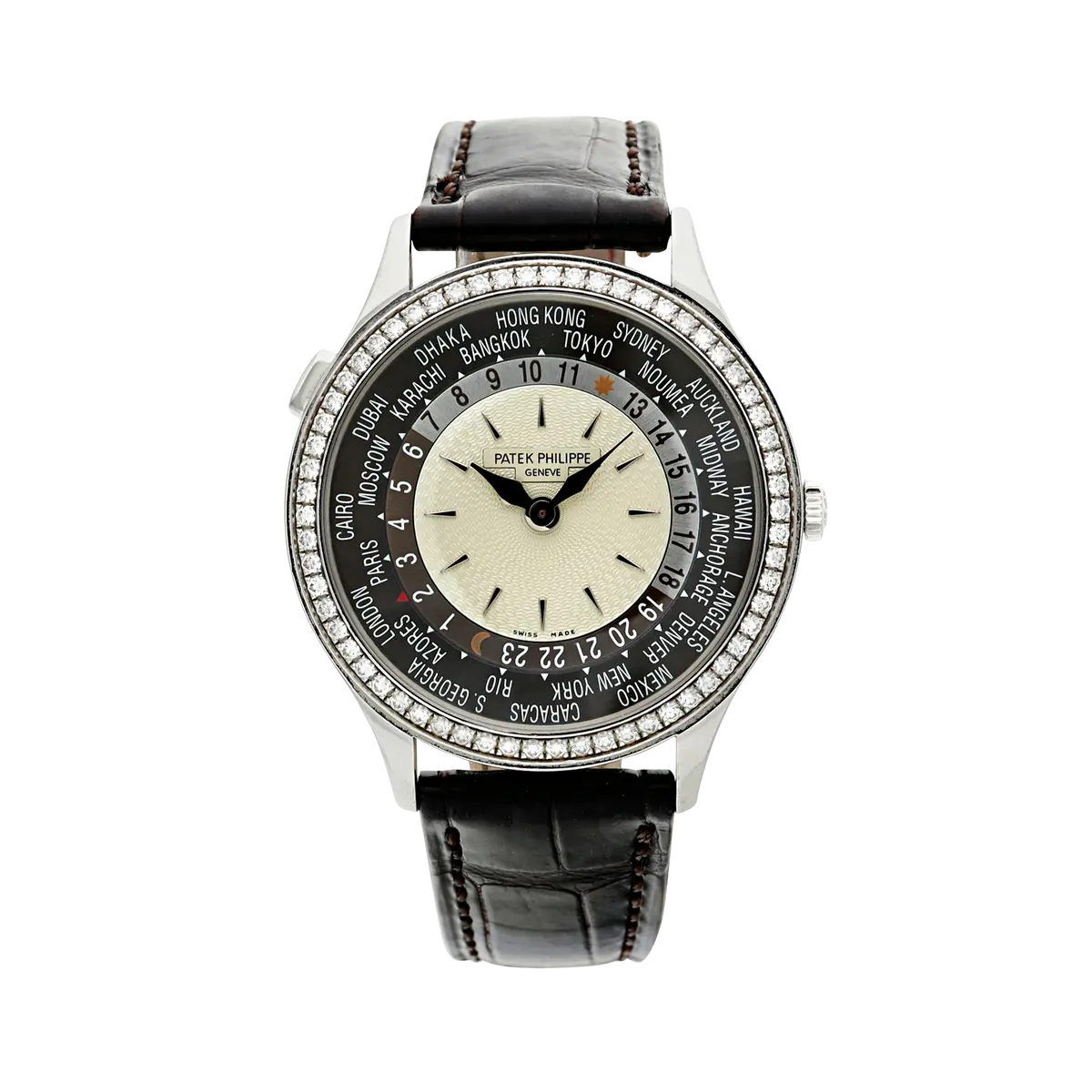 World Time (Reference 7130G-001). A 36mm white gold automatic wristwatch