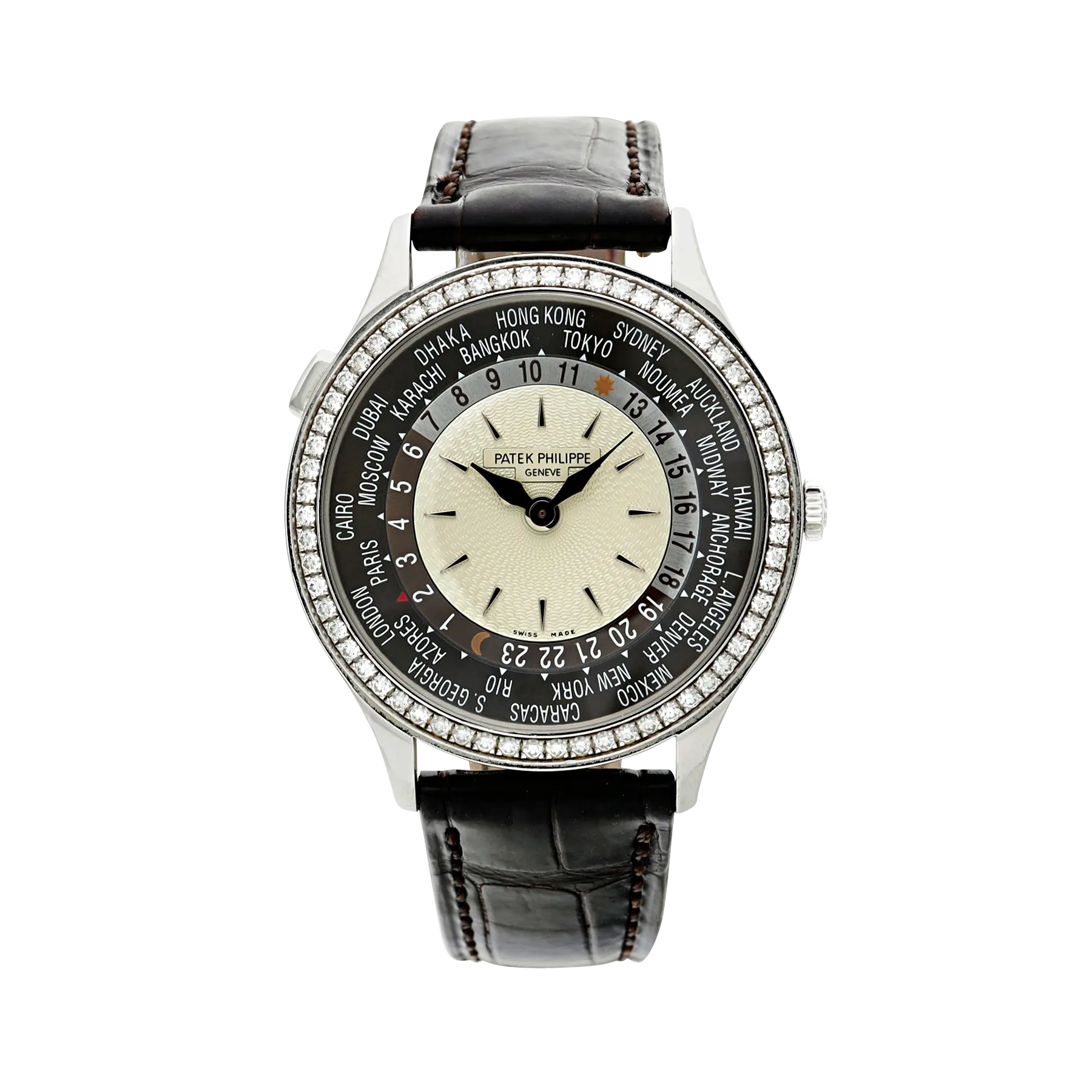 World Time (Reference 7130G-001). A 36mm white gold automatic wristwatch