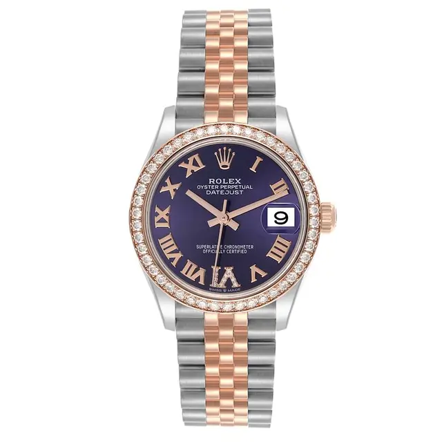 Datejust (Reference 278381). A 31mm rose gold stainless steel diamond