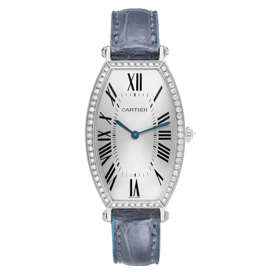 Tonneau (Reference WE400251). A 39.2mm white gold diamond-set manual