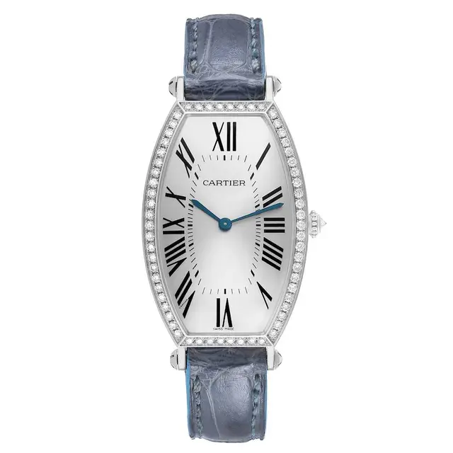 Tonneau (Reference WE400251). A 39.2mm white gold diamond-set manual