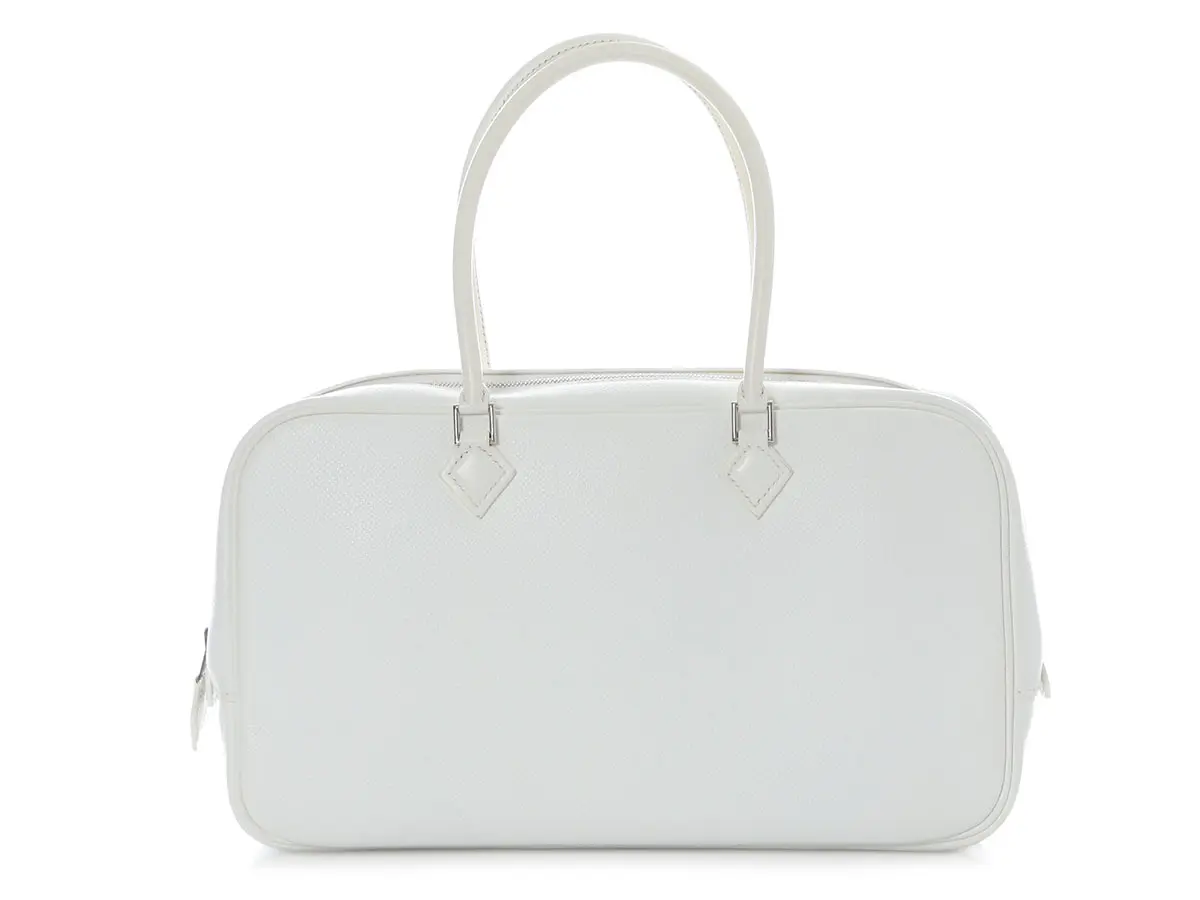 White Epsom Plume Elan 28 Palladium Hardware, 2013