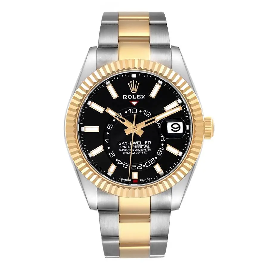 Sky-Dweller (Reference 336933). A 42mm yellow gold stainless steel