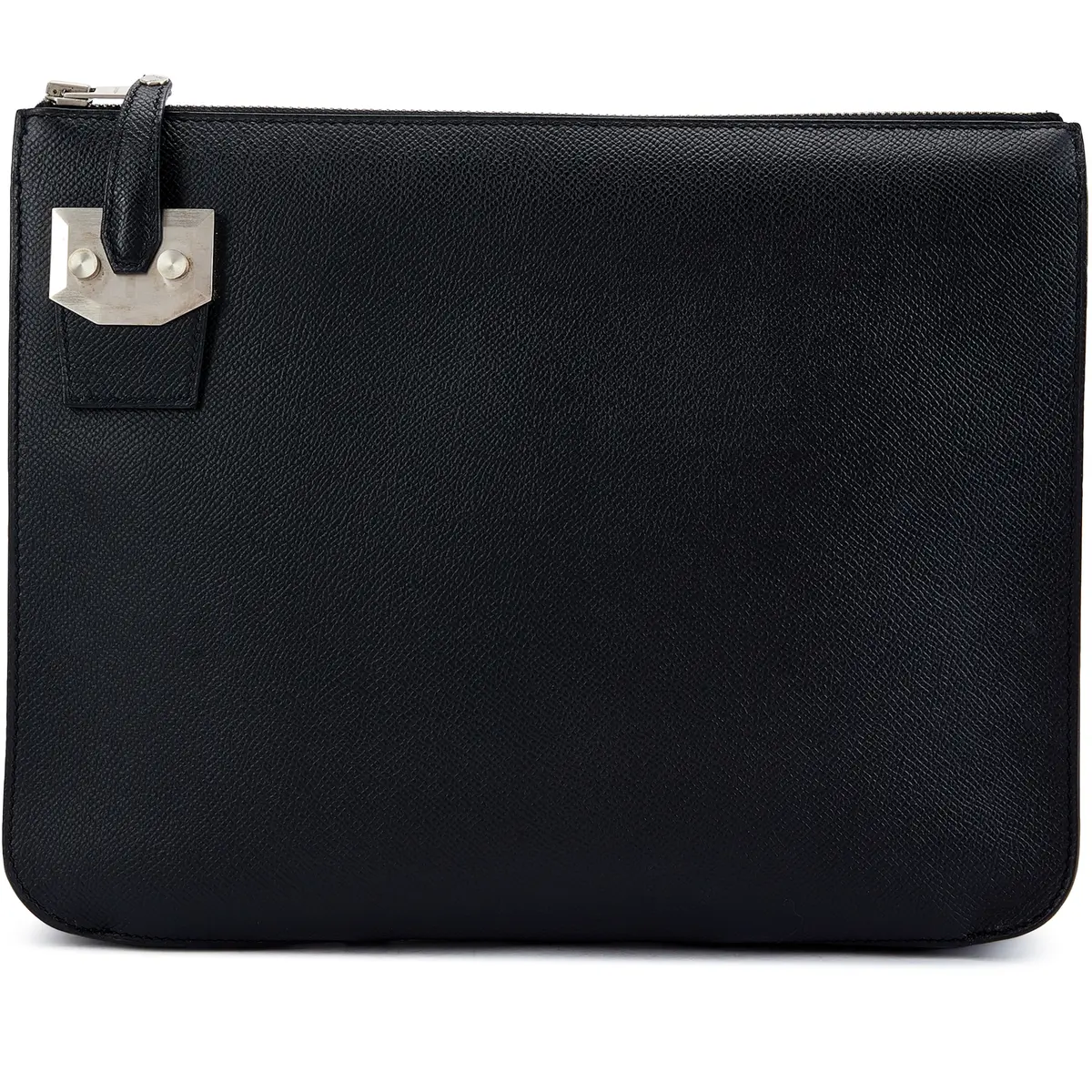 Black Epsom Cityhall Pouch Brushed Palladium Hardware, 2017