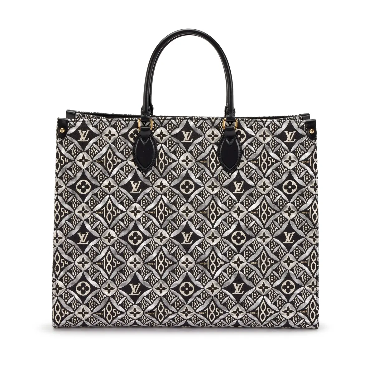 Black and Grey Monogram Jacquard Since 1854 OnTheGo GM Gold Hardware, 2020