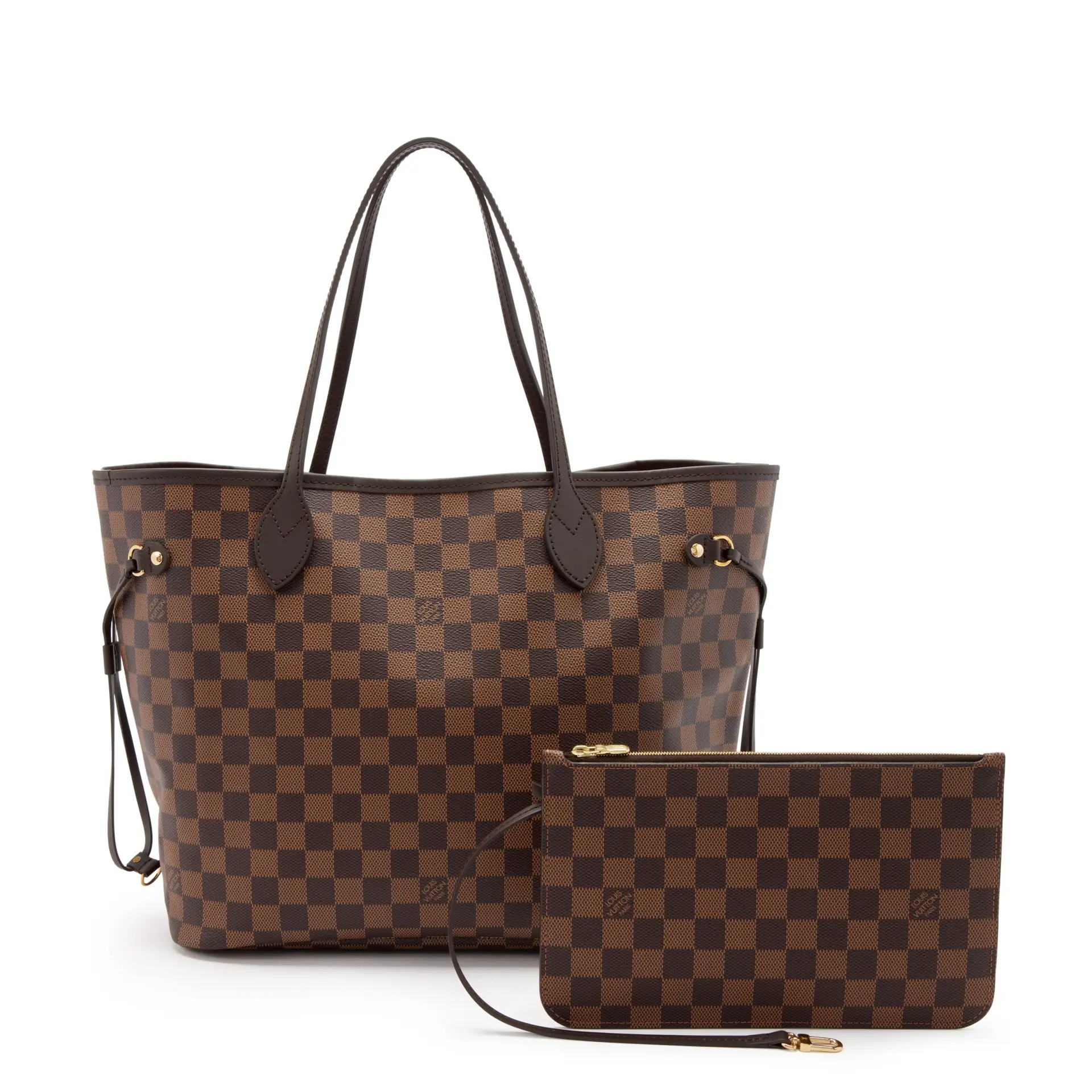 Brown Damier Ebene Coated Canvas Neverfull MM Gold Hardware, 2019