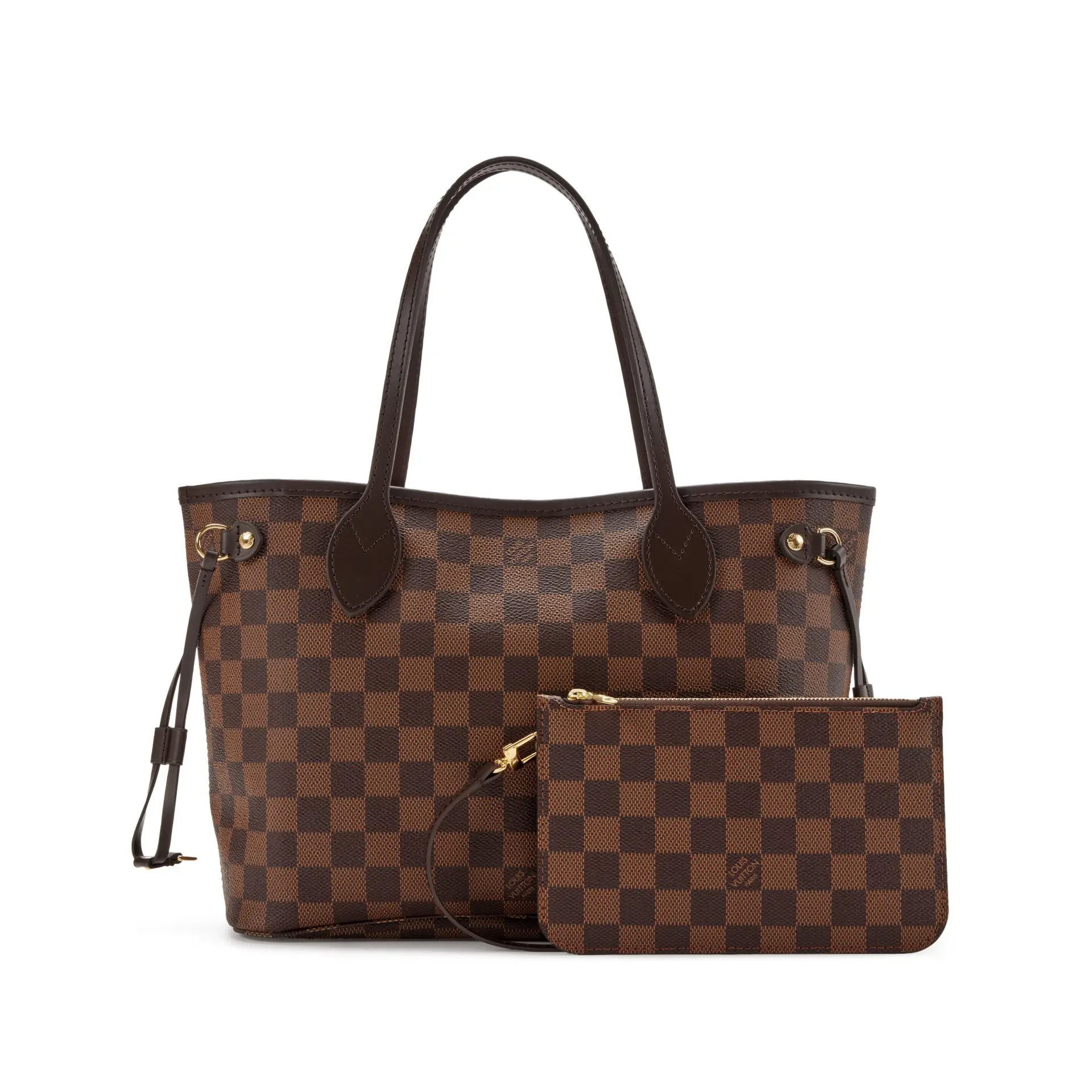 Brown Damier Ebene Coated Canvas Neverfull PM Gold Hardware, 2021