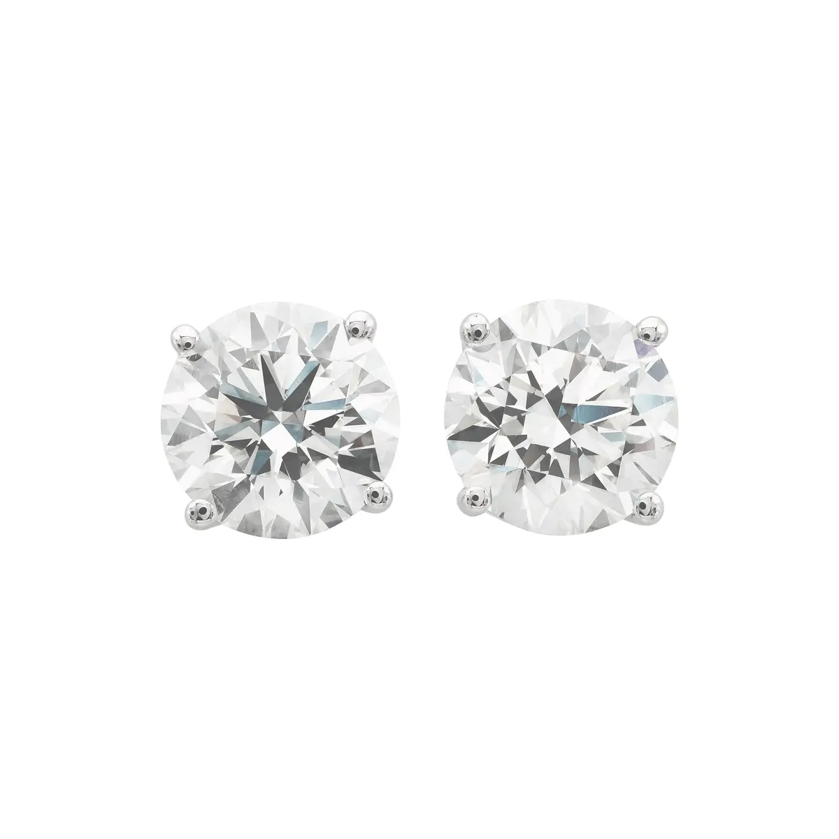 White Gold and 2.15ctw Round Brilliant Cut Diamond Stud Earrings