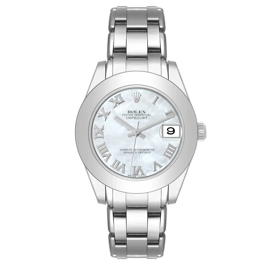 Pearlmaster (Reference 81209). A 34mm white gold automatic wristwatch