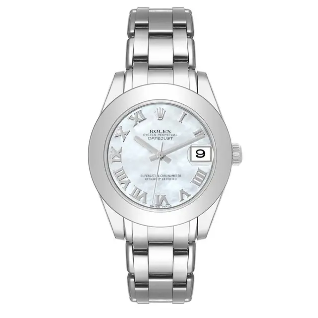 Pearlmaster (Reference 81209). A 34mm white gold automatic wristwatch