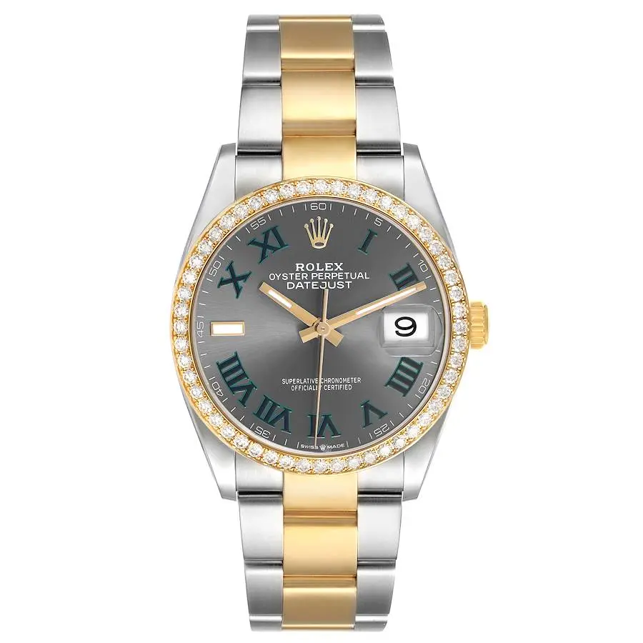 Datejust 'Wimbledon' (Reference 126283RBR). A 36mm yellow gold stainless