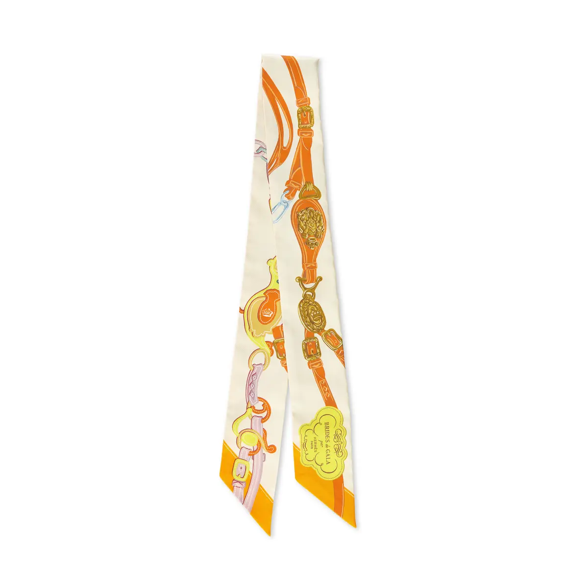 Crème Orange Jaune vif Brides de Gala Applique Pique Twilly Scarf