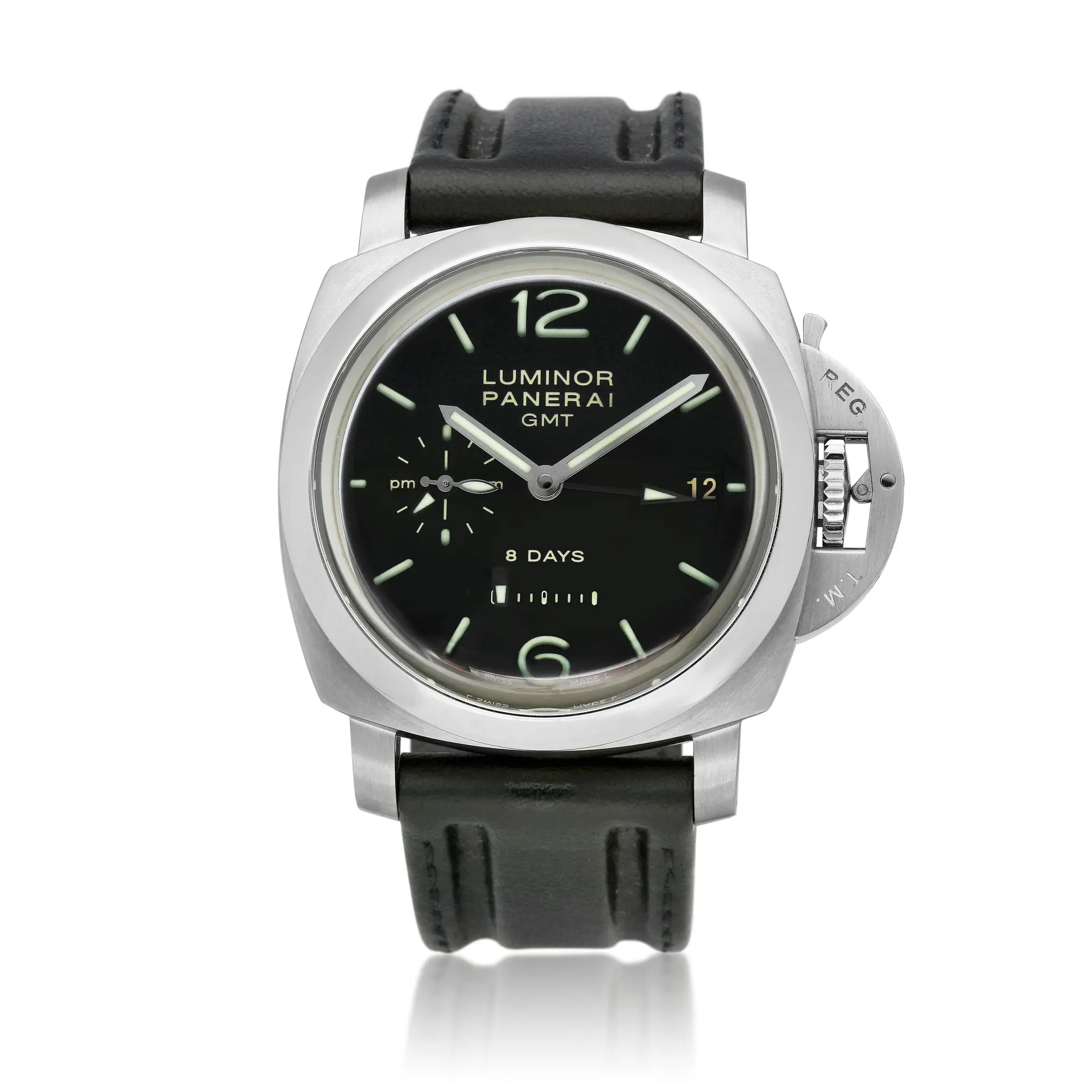 Luminor 1950 8 Days GMT (Reference PAM00233). A 44mm stainless steel