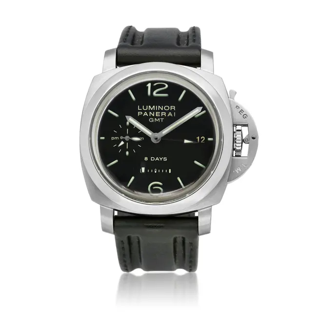 Luminor 1950 8 Days GMT (Reference PAM00233). A 44mm stainless steel