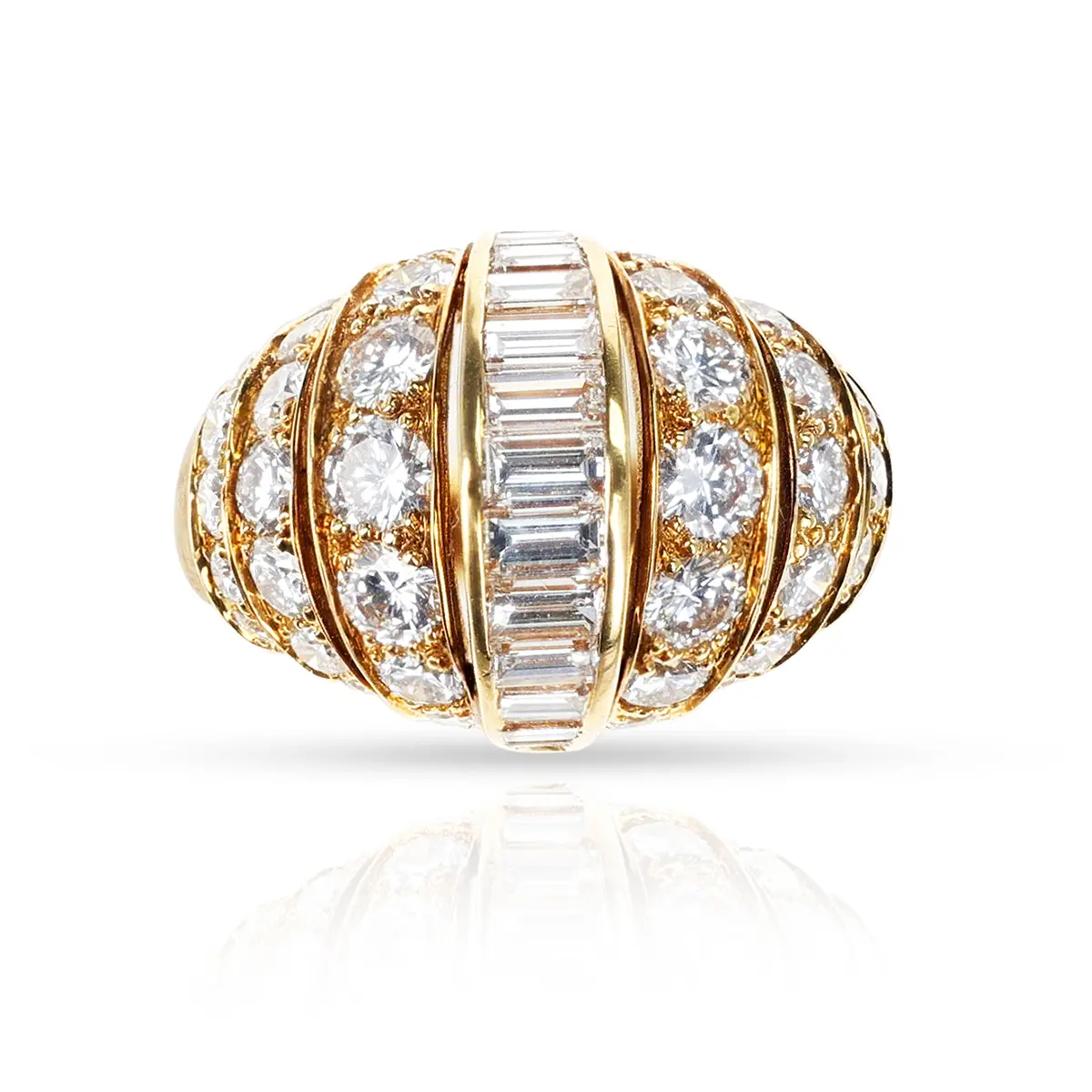 Gold and Diamond Bombé Ring