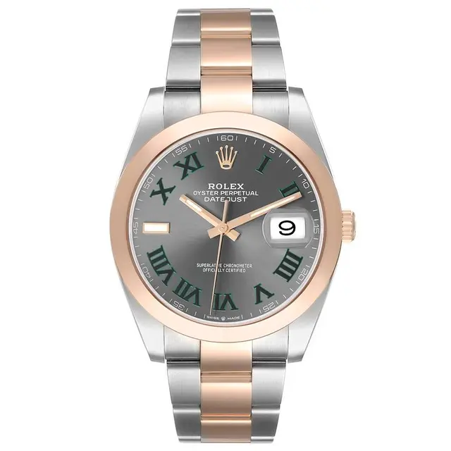 Datejust 'Wimbledon' (Reference 126301). A 41mm rose gold stainless