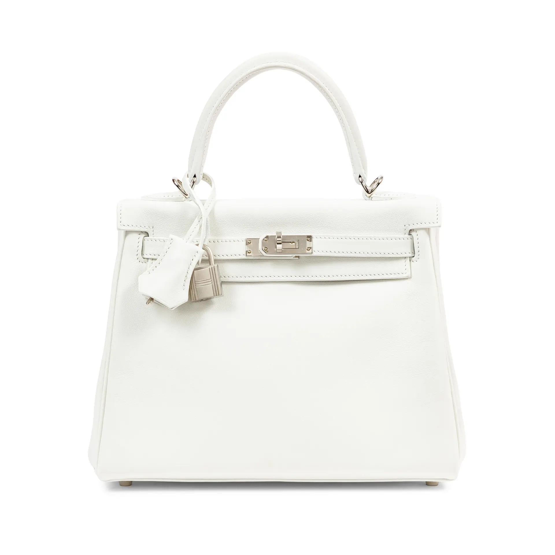 New White Swift Kelly 25 Retourne Palladium Hardware, 2025