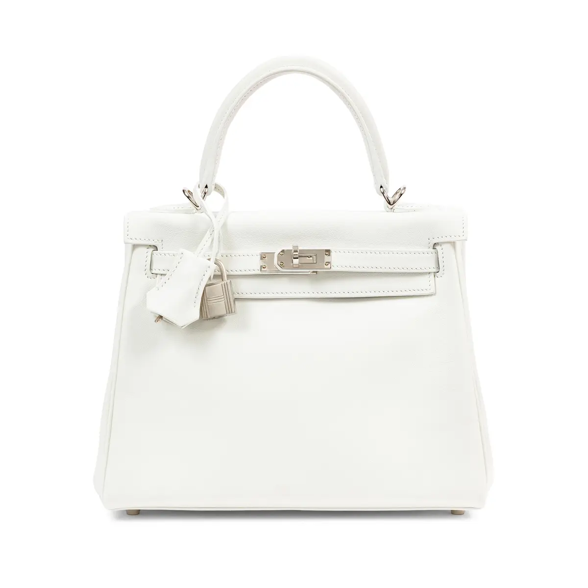 New White Swift Kelly 25 Retourne Palladium Hardware, 2025