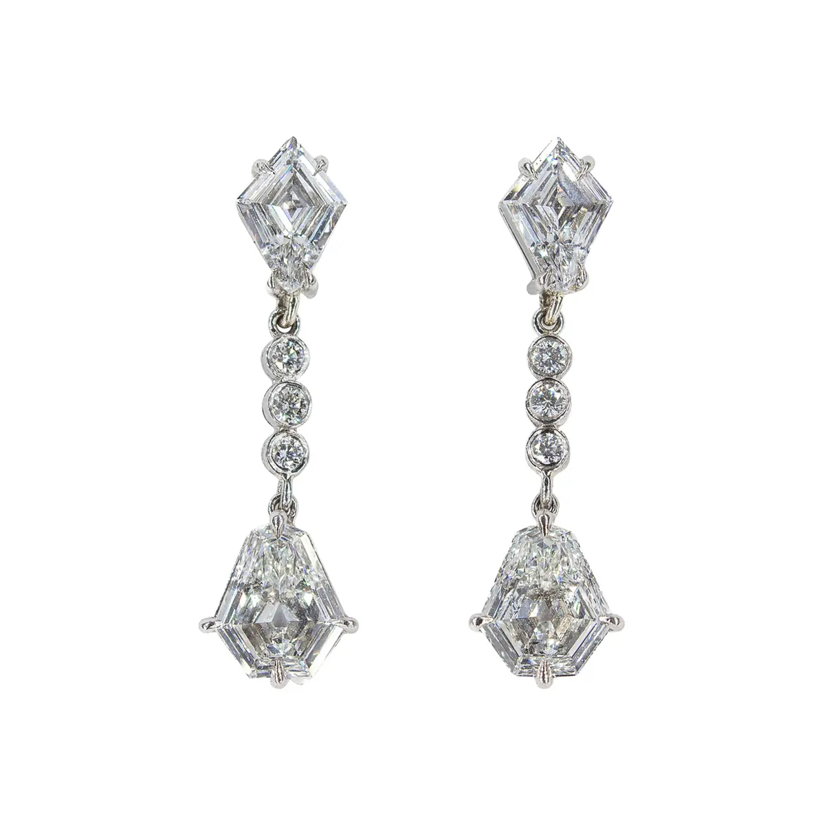 Platinum and Diamond Drop Earrings