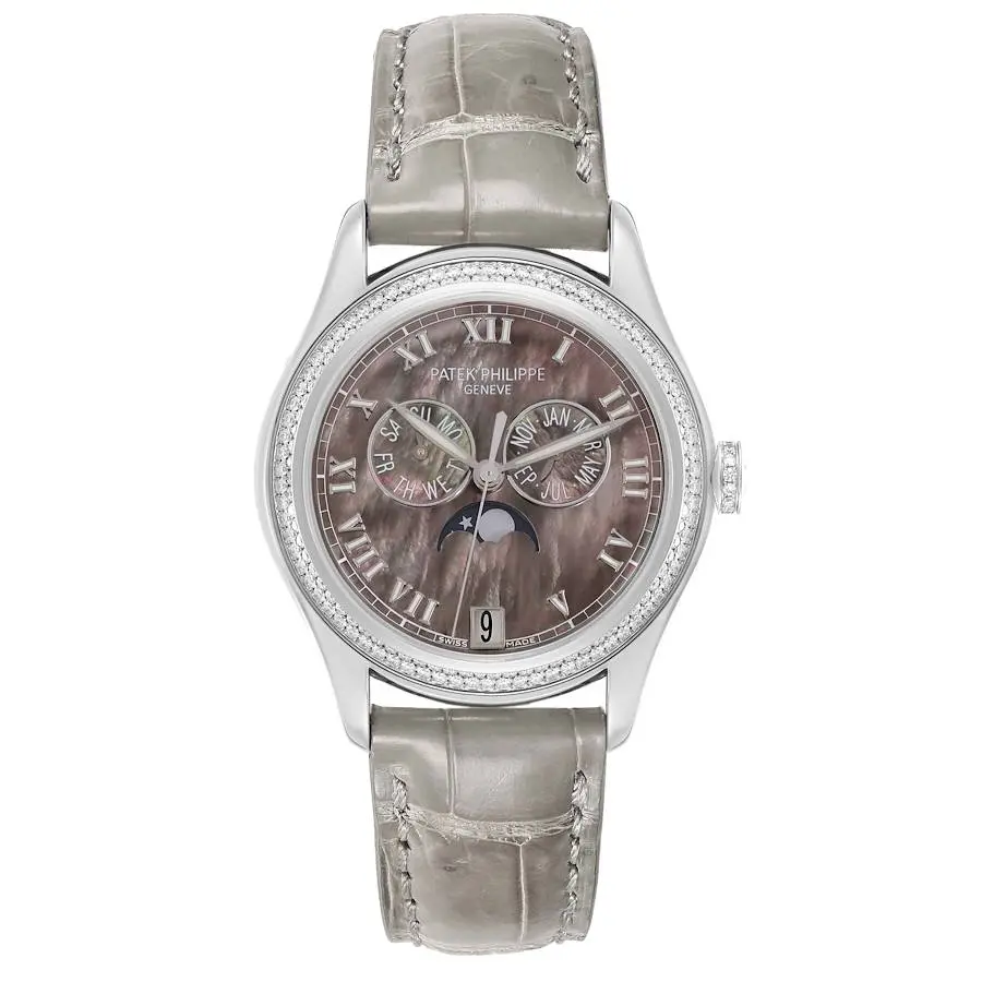 Complication (Reference 4936G). A 37mm white gold diamond set automatic