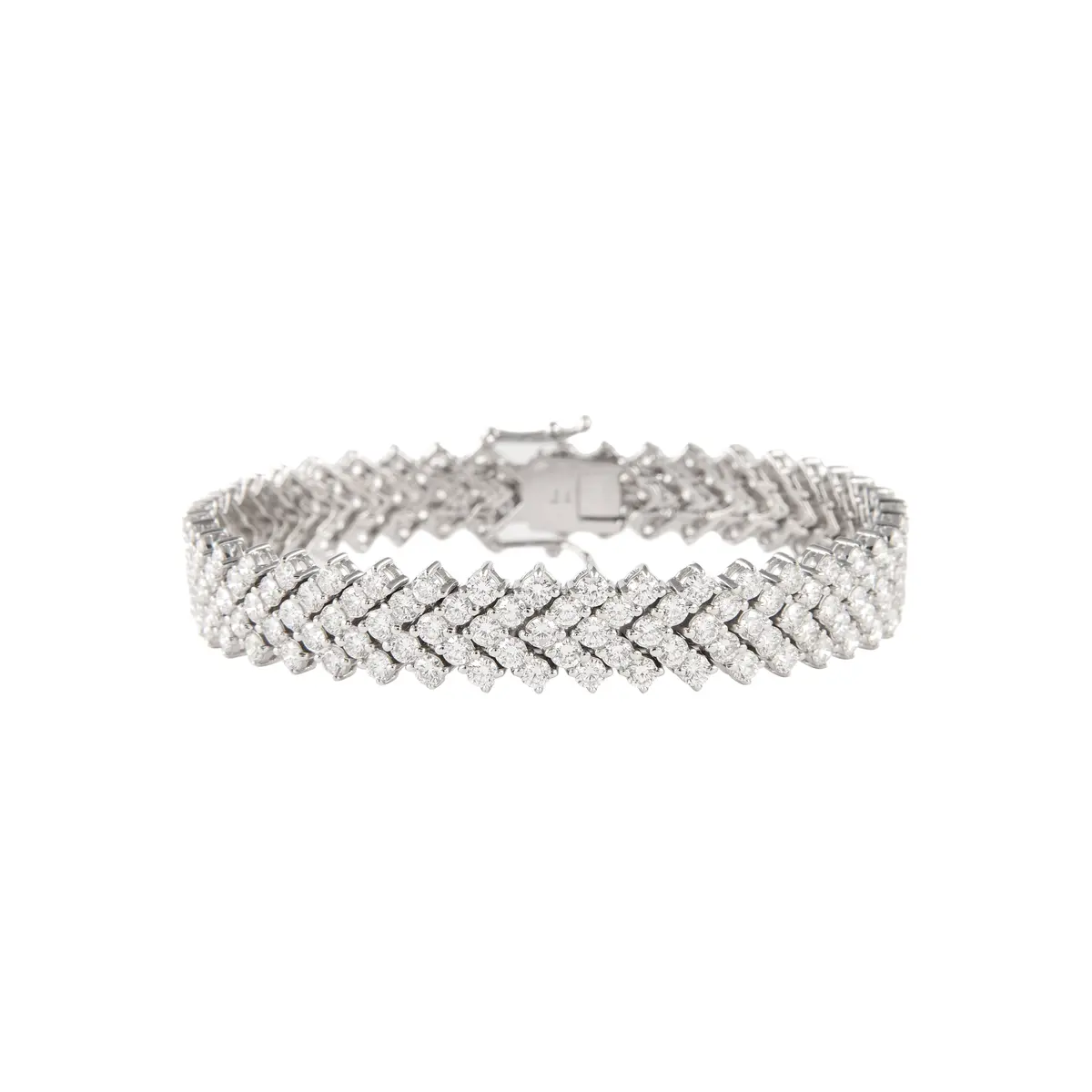 White Gold and 12.70ctw Diamond Five Row Bracelet