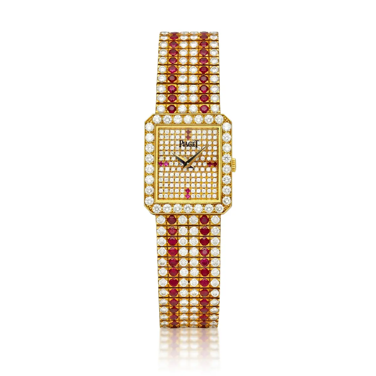 Protocole (Reference 83541). A yellow gold, ruby and diamond-set quartz