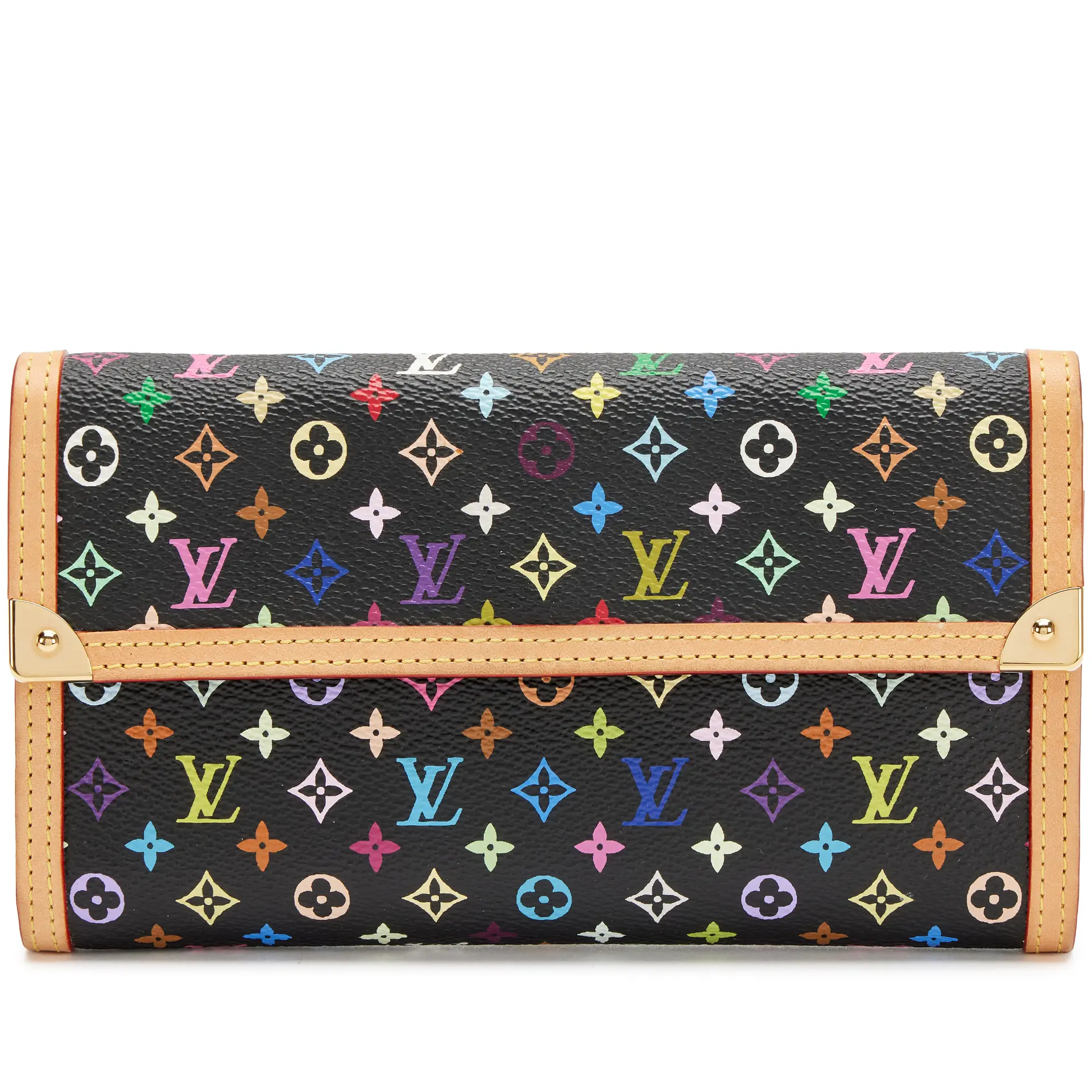 Black Monogram Multicolor Porte-Tresor International Wallet Gold Hardware, 2004