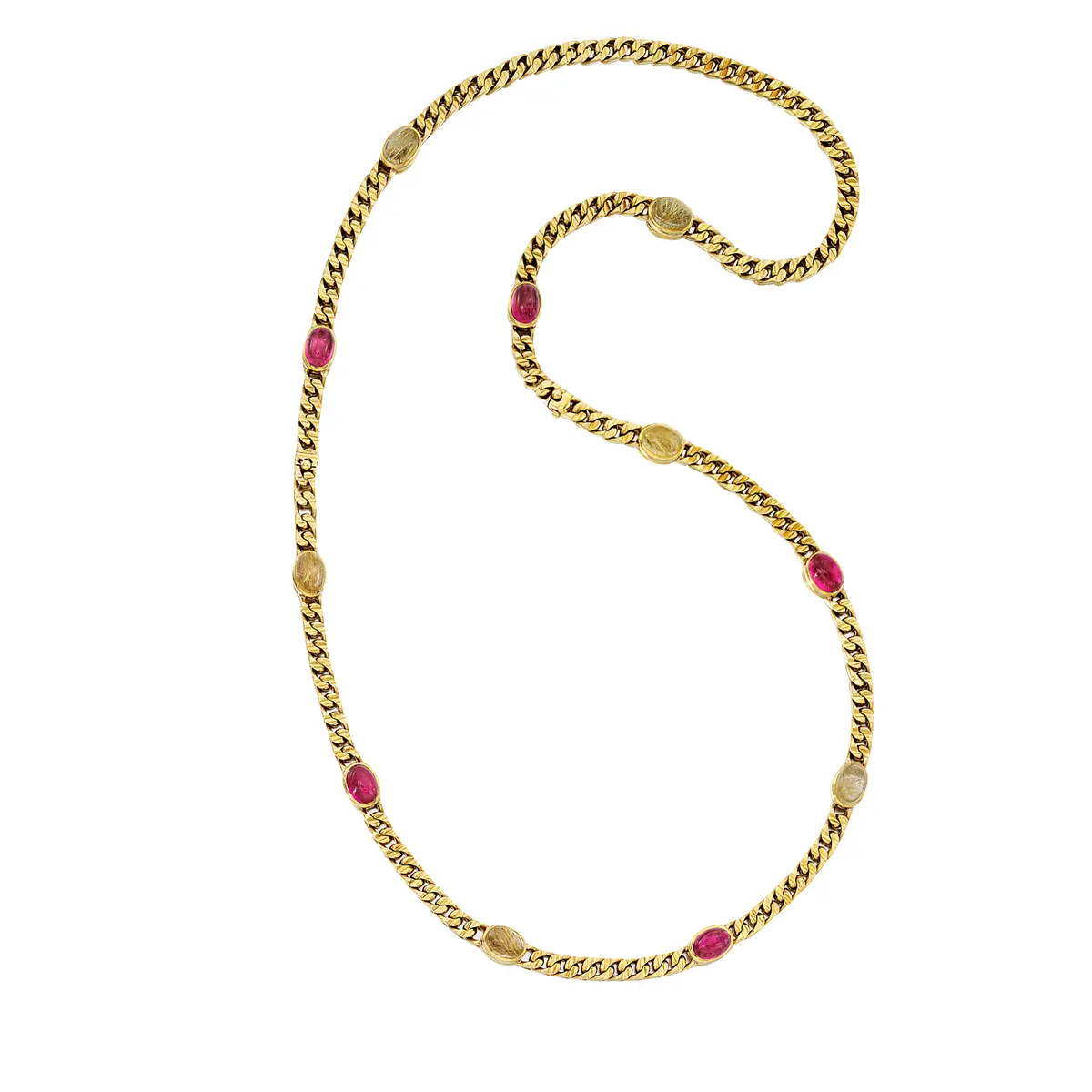 Vintage Gold and Multistone Necklace
