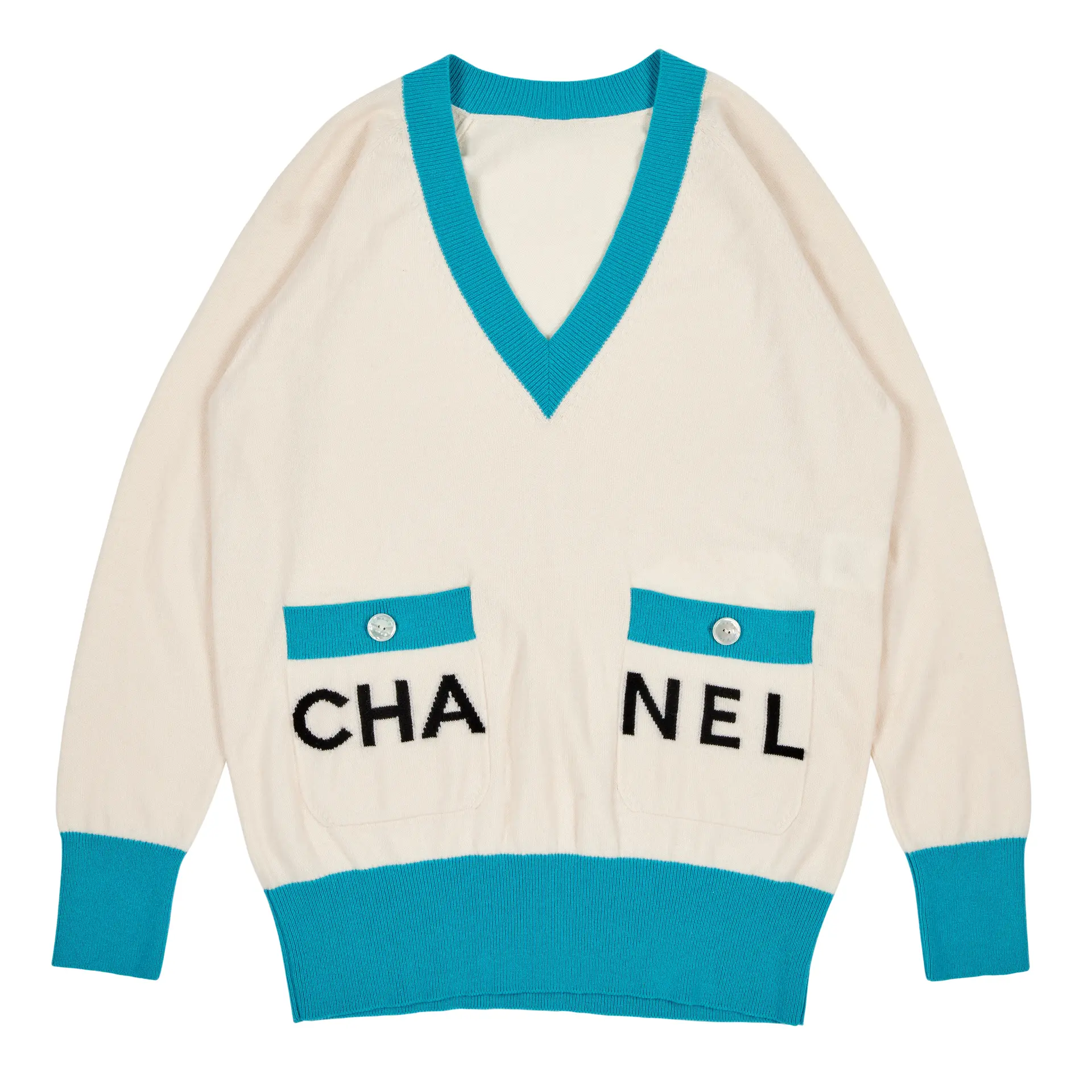 White and Blue La Pausa Cashmere Sweater, 2019