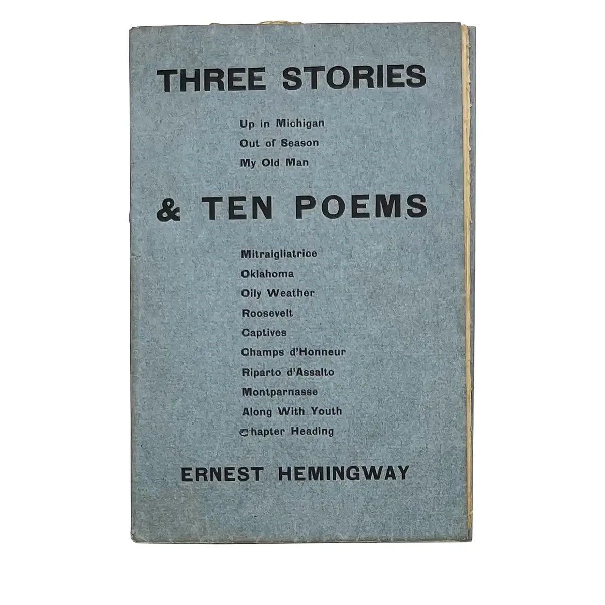 Three Stories And Ten Poems